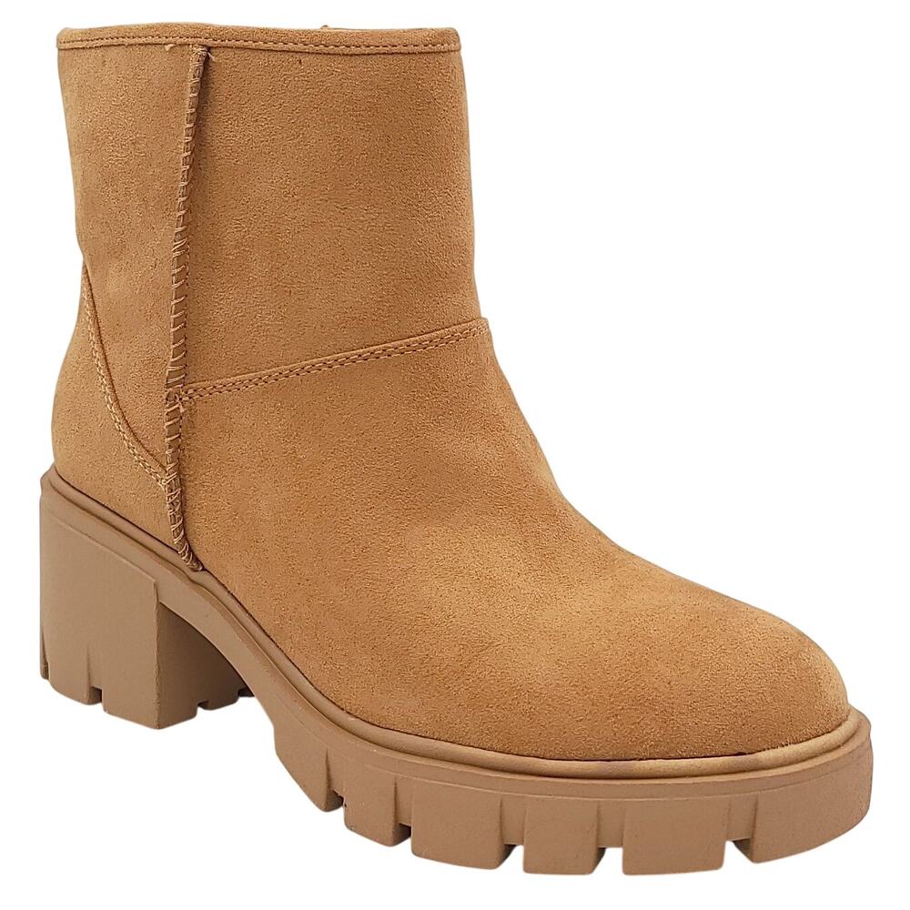 Sun+Stone Women Riyaa Chunky Platform Booties Size US 6M Chestnut Brown